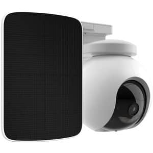 Kit Camera IP Wireless EZVIZ HB8, 1296p, IR, Night Vision, Panou solar, Motion Detection, acumulator 10400 mAh, alb