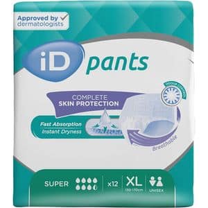 Chiloti pentru incontinenta adulti ID Expert Super, XL, 12 buc