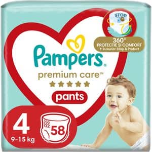 Scutece chilotel PAMPERS Premium Care Pants Mega Box nr 4, Unisex, 9-15 kg, 58 buc