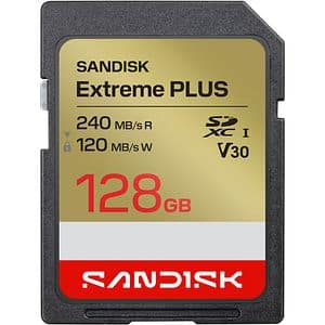 Card de memorie SANDISK Extreme Plus SD, SDXC, 128GB, 120MB/s, clasa 10