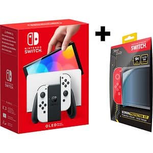 Consola NINTENDO Switch OLED (White Joy-Con) + Screen Protection Kit
