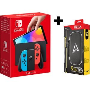 Consola NINTENDO Switch OLED (Joy-Con Neon Red/Neon Blue) + Carry Protect Case