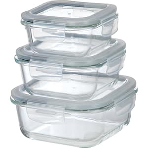 Set caserole SAN IGNACION SG-4624, 3 piese, 0.32-0.8l, sticla, transparent