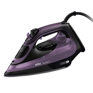 Fier de calcat BRAUN TexStyle 9 SI9661VI, 3100W, 250g/min, 330ml, talpa Eloxal Plus, violet-negru