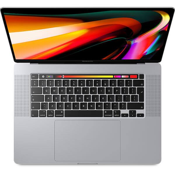 Laptop APPLE MacBook Pro 16" Retina Display si Touch Bar mvvm2ze/a, Intel Core i9 pana la 4.8GHz, 16GB, 1TB, AMD Radeon Pro 5500M 4GB, macOS Catalina, Silver - Tastatura layout INT