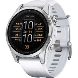 Smartwatch GARMIN Epix Pro (Gen 2) Standard Edition 42mm, Wi-Fi, GPS, Android/iOS, silicon, Silver/Whitestone