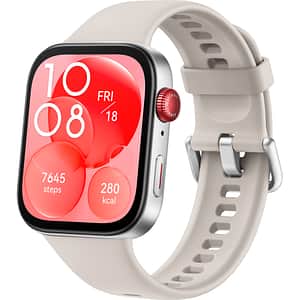 Smartwatch HUAWEI Watch Fit 3, GPS, Android/iOS, Silver/Moon White Fluoroelastomer Strap