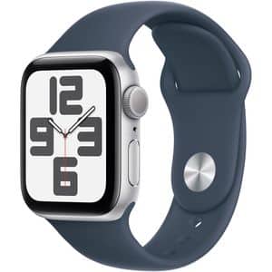 APPLE Watch SE (2nd Gen) V2, GPS, 40mm Silver Aluminium Case, Denim Sport Band - M/L