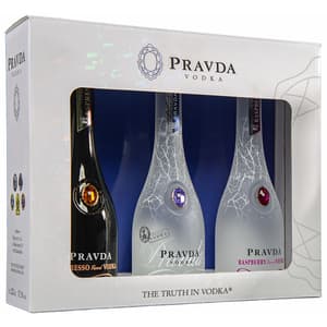 Pachet Vodka Pravda Sampler Flavored, 0.2L, 3 sticle