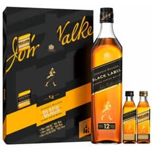 Pachet Whisky Johnnie Walker Black, 0.7L + 2 miniaturi