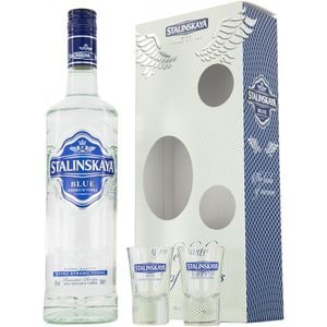 Set Vodka Stalinskaya Blue, 0.7L + 2 pahare