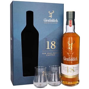 Set Whisky Glenfiddich 18YO, 0.7L + 2 pahare 