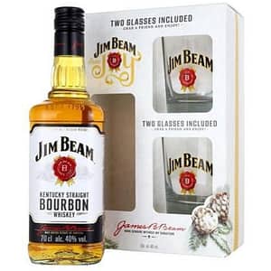 Set Whisky Jim Beam White, 0.7L + 2 pahare
