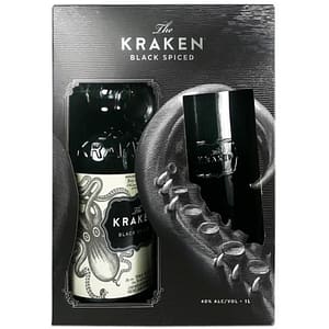 Set Rom Kraken Black, 1L + pahar