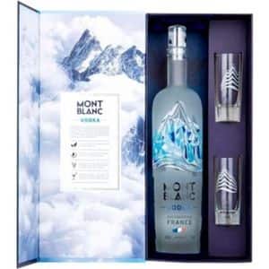 Set Vodka Mont Blanc, 0.7L + 2 pahare