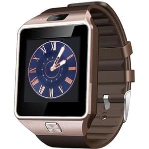 Smartwatch STAR Rush Auriu Si Curea Silicon Maro , SIM