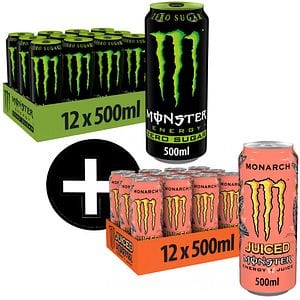 Bautura energizanta MONSTER Energy Zero Zahar bax 0.5L x 12 doze