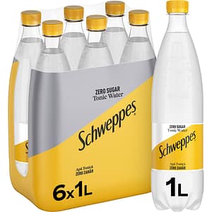 Bautura racoritoare carbogazoasa SCHWEPPES Tonic Zero Zahar bax 1L x 6 sticle
