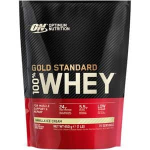 Pudra proteica din zer 100% Whey Gold Standard, vanilie, 450 g, OPTIMUM NUTRITION