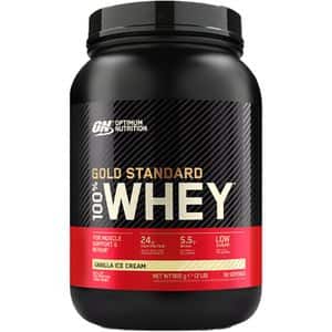 Pudra proteica din zer 100% Whey Gold Standard, vanilie, 900 g, OPTIMUM NUTRITION