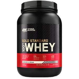 Pudra proteica din zer 100% Whey Gold Standard, biscuiti, 896 g, OPTIMUM NUTRITION