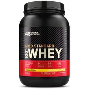 Pudra proteica din zer 100% Whey Gold Standard, banane, 900 g, OPTIMUM NUTRITION