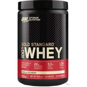 Pudra proteica din zer 100% Whey Gold Standard, vanilie, 300 g, OPTIMUM NUTRITION