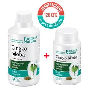 Supliment alimentar Pachet Ginkgo Biloba Extract 60mg, 120 capsule, ROTTA NATURA