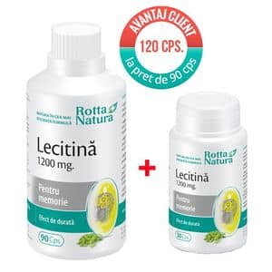 Supliment alimentar Pachet Lecitina 1200, 120 capsule, ROTTA NATURA