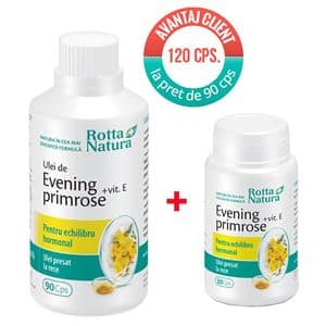 Supliment alimentar Pachet Evening Primrose + Vitamina E, 120 capsule, ROTTA NATURA