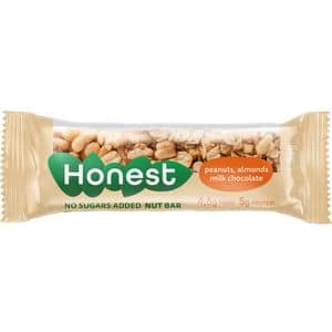 Baton cu arahide, migdale si ciocolata Honest, 16 buc x 35g, SLY NUTRITIA