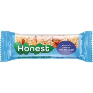 Baton cu migdale, cocos si ciocolata Honest, 16 buc x 35g, SLY NUTRITIA