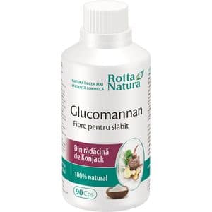Supliment alimentar Glucomannan-fibre pentru slabit din Konjac, 90 capsule, ROTTA NATURA