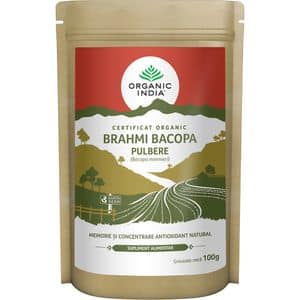Brahmi Bacopa pulbere tonic memorie, 100 g, ORGANIC INDIA
