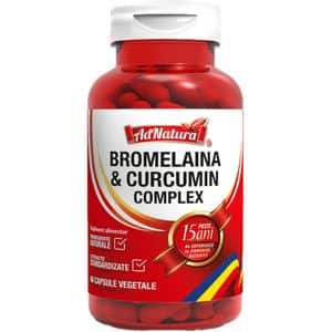 Supliment alimentar Bromelaina si Curcumin Complex, 60 capsule, ADNATURA
