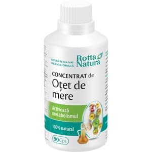 Supliment alimentar Concentrat de Otet de mere, Vitamina B si E, 90 capsule, ROTTA NATURA