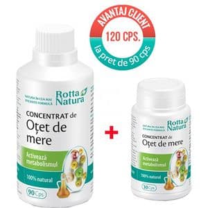 Supliment alimentar Pachet Concentrat de Otet de mere, 120 capsule, ROTTA NATURA