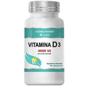 Supliment Vitamina D3 4000 UI, 60 capsule, COSMO PHARM