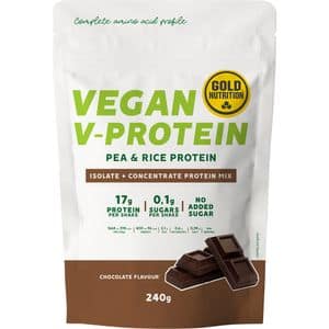 Pudra proteica vegetala V-Protein, ciocolata, 240 g, GOLDNUTRITION