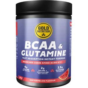 Pudra BCAA's & Glutamine, aroma pepene rosu, 300 g, GOLDNUTRITION