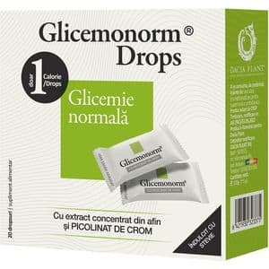 Supliment alimentar Glicemonorm, 20 dropsuri, DACIA PLANT