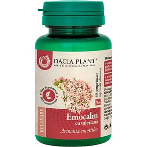Supliment alimentar  Emocalm cu Valeriana, 60 comprimate, DACIA PLANT