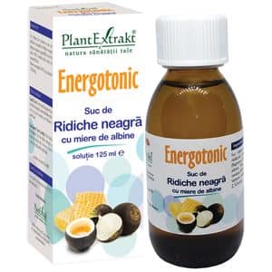 Supliment alimentar Energotonic Suc de ridiche neagra cu miere de albine, 125 ml, PLANTEXTRAKT