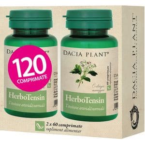 Pachet supliment alimentar Herbotensin, 2 x 60 comprimate, DACIA PLANT