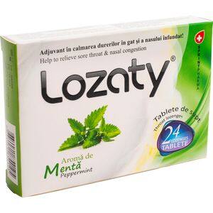 Supliment alimentar LOZATY menta, 24 tablete, SPRINT PHARMA