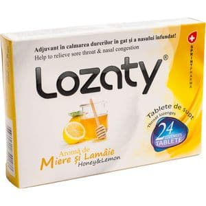 Supliment alimentar LOZATY miere si lamaie, 24 tablete, SPRINT PHARMA