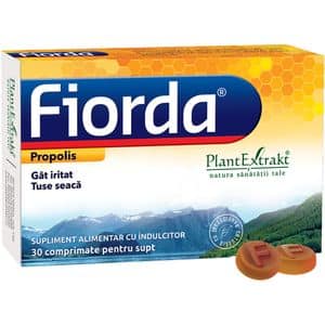 Supliment alimentar Fiorda cu aroma de propolis, 30 comprimate, PLANTEXTRAKT