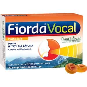 Supliment alimentar FiordaVocal cu aroma de portocale, 30 comprimate, PLANTEXTRAKT