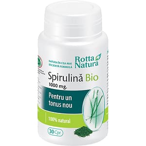 Supliment Spirulina Bio 1000 mg, 30 comprimate, ROTTA NATURA