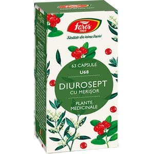 Supliment alimentar Diurosept cu Merisor U68, 63 capsule, FARES
